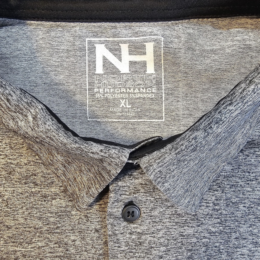 North Hudson Men's XL Gray Performance Stretch Polo Shirt Golf - Picture 2 of 7